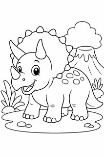 Triceratops, coloring page