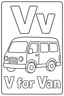 V for Van coloring page