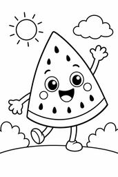 Watermelon Slice 2 coloring page